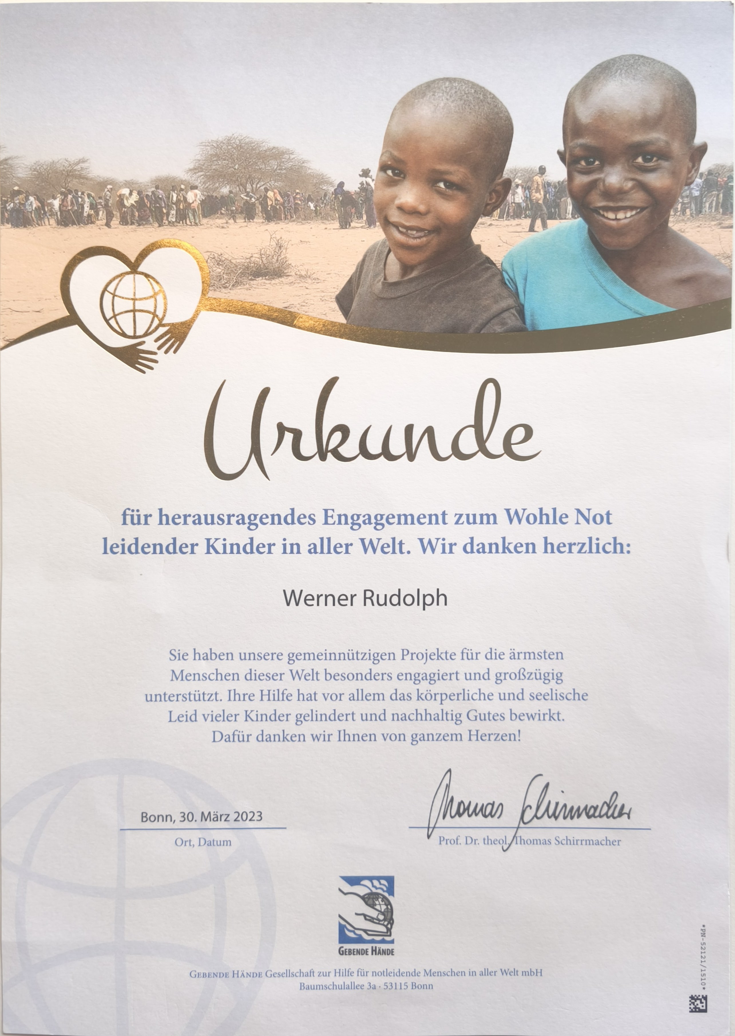 Gebende Hände Urkunde 2023-03-30