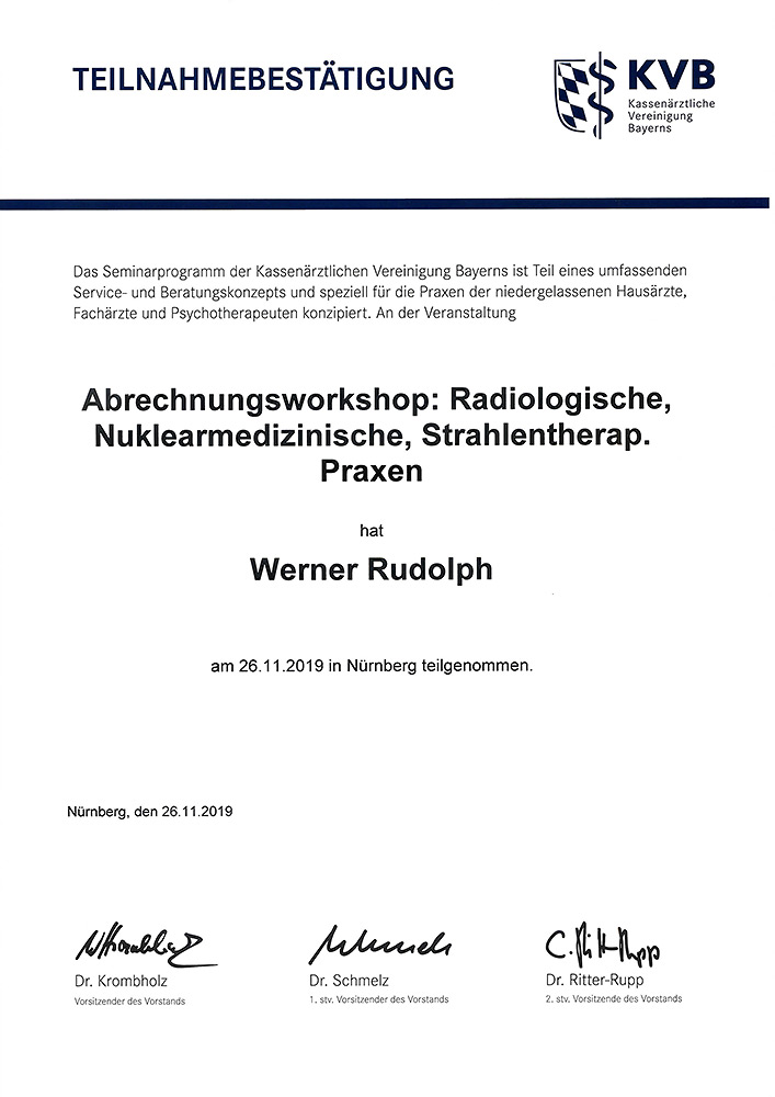 Teilnahmebest Abrechnungsworkshop Herr Rudolph