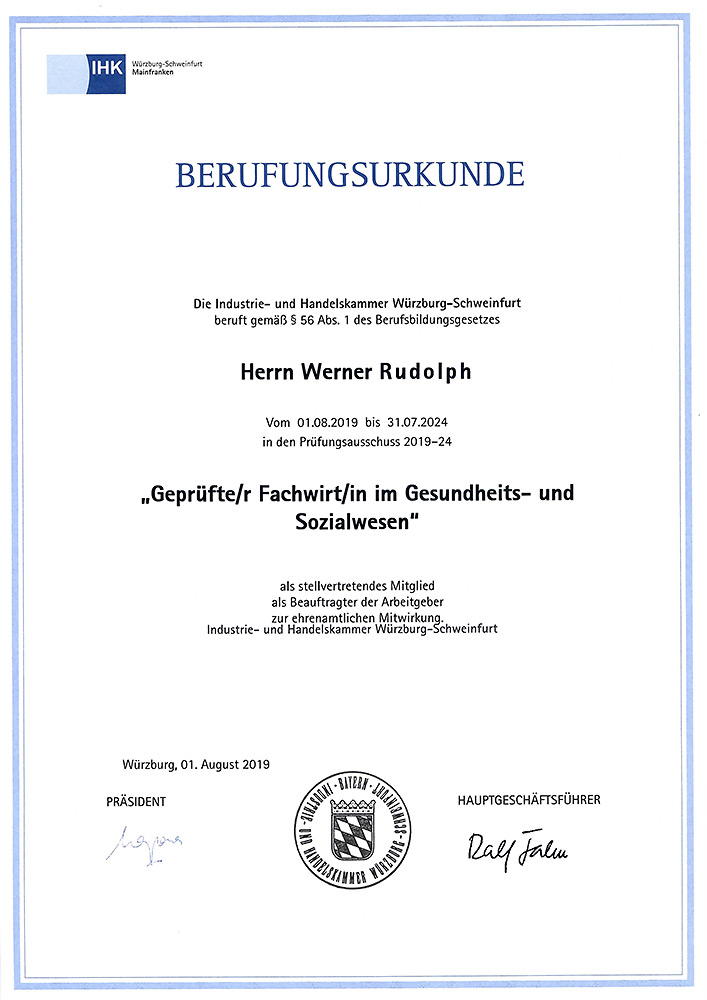 Urkunde Fachwirt Gesundheitswesen